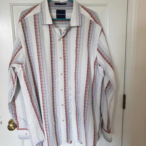 Tommy Bahama Long Sleeve Cotton Silk Dress Shirt XL - Picture 1 of 6
